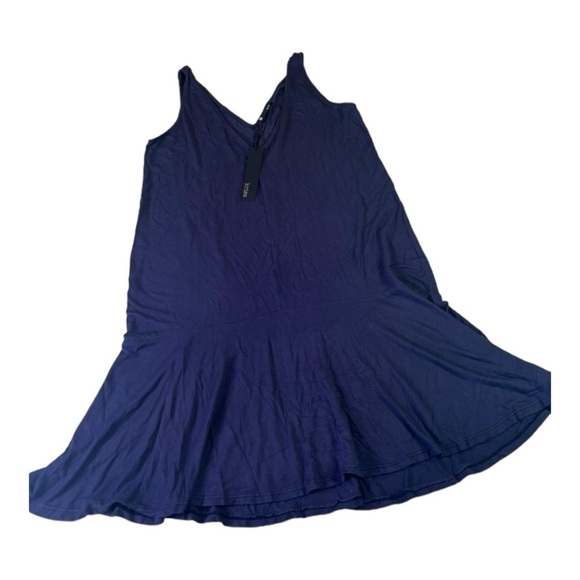 (2) Krisa X Revolve Siro Micro Modal Drop Waist Tank Dress Indigo & Purple NEW - Picture 13 of 15